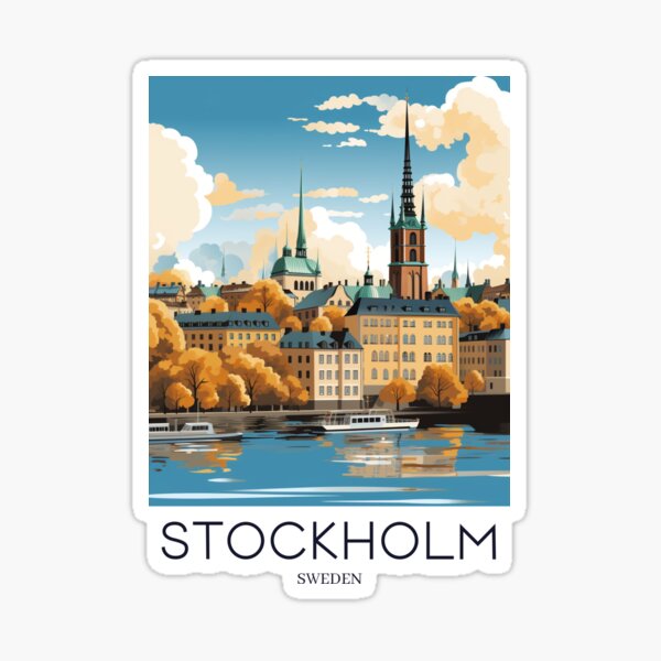 Artikel-Vorschau von Ein Pop-Art-Reisedruck von Stockholm - Schweden, designt und verkauft von StudioRedKoala.