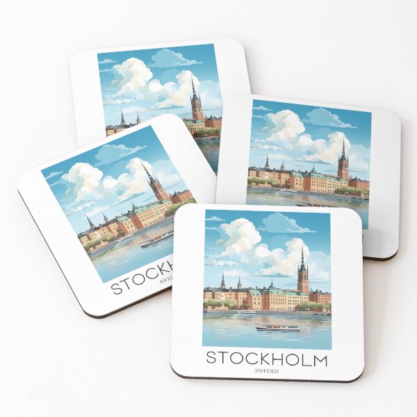 Artikelvorschau, Ein Pop-Art-Reisedruck von Stockholm - Schweden entworfen und verkauft von StudioRedKoala.