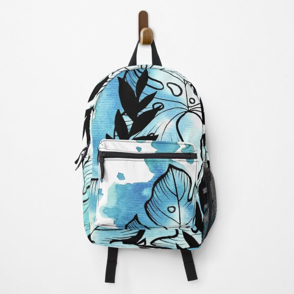 Item preview, Aqua Blue Watercolor Adam's Rib Leaves designed and sold by BEATRIZKOBORI.