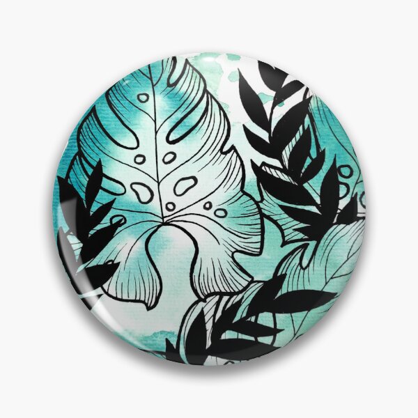 Item preview, Aqua Green Watercolor Adam's Rib Leaves designed and sold by BEATRIZKOBORI.