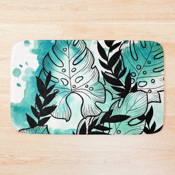 Item preview, Aqua Green Watercolor Adam's Rib Leaves designed and sold by BEATRIZKOBORI.
