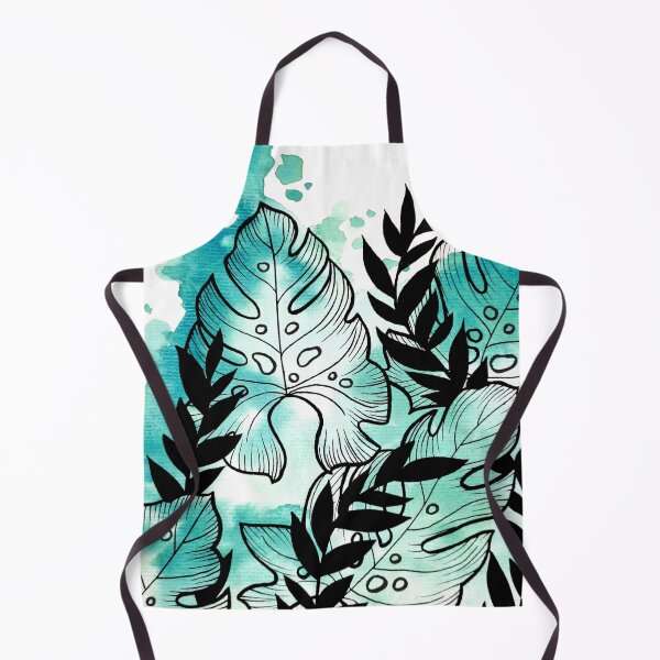 Item preview, Aqua Green Watercolor Adam's Rib Leaves designed and sold by BEATRIZKOBORI.