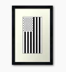 US Flag - Black & White Framed Print