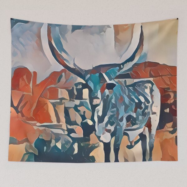 Item preview, Ankole-Watusi Bull With African Landscape  designed and sold by Sizani.