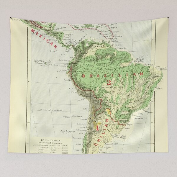Item preview, Vintage map digital print of Brazil designed and sold by dcrc.