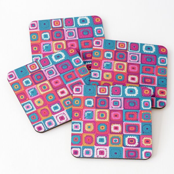 Item preview, Colorful Granny Square Crochet Seamless Pattern designed and sold by aweartome.