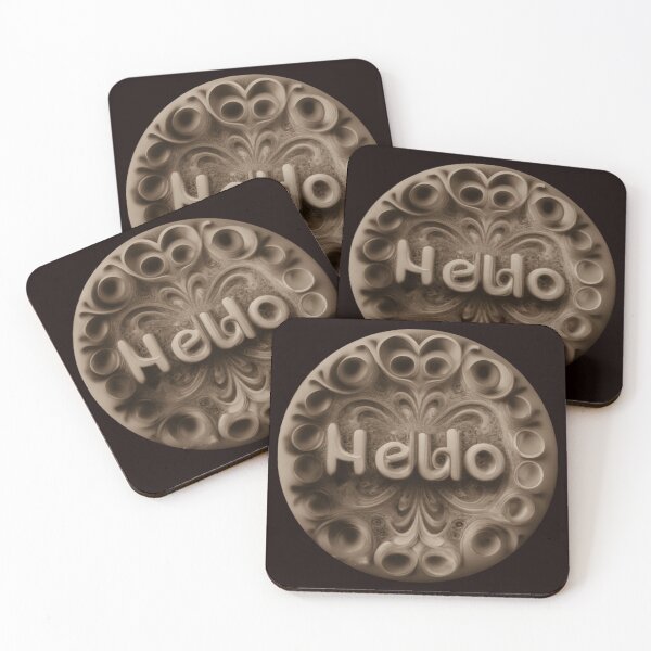 Item preview, Hello Text Floral Pattern Abstract Design in Grey Color designed and sold by Md Rashid  Hasan.
