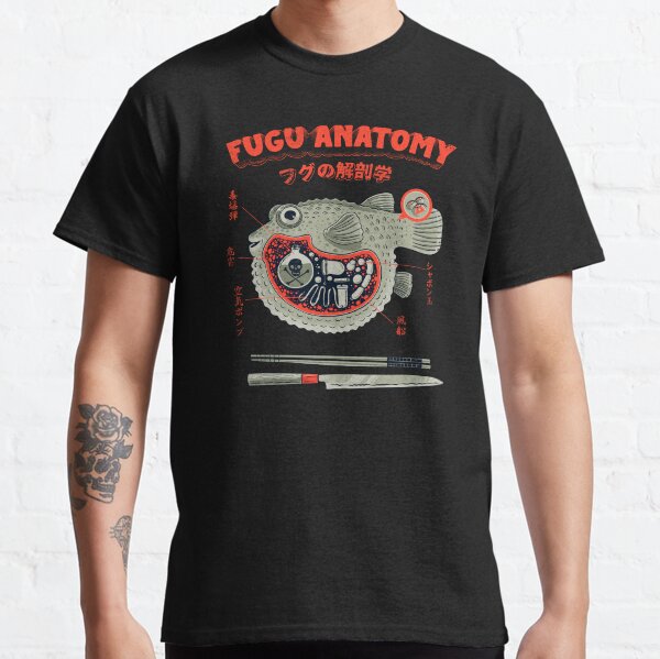 Vista previa del artículo con la obra «Anatomía de fugu», diseñado y vendido por ppmid.