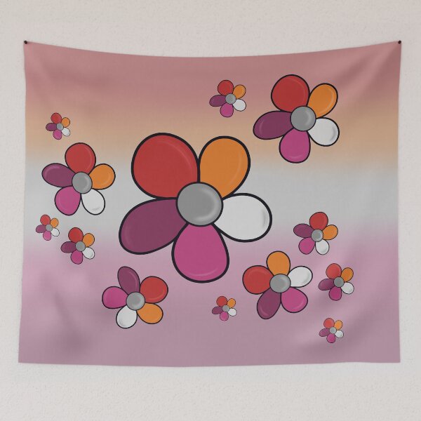 Item preview, Flowers - Lesbian Flag designed and sold by QueerExpression.