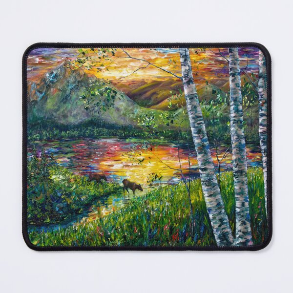 Item preview, Sleeping Meadow - Colorado Moose Crossing Palette Knife Impasto designed and sold by Rocky Mountain Artistry.