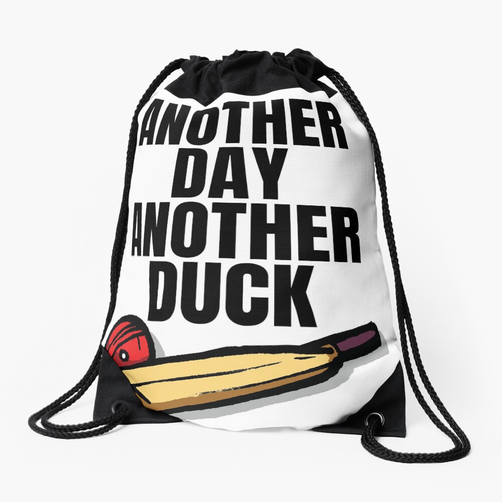 "Cricketer Bat and Ball Cricket Gift" Drawstring Bag by sketchNkustom