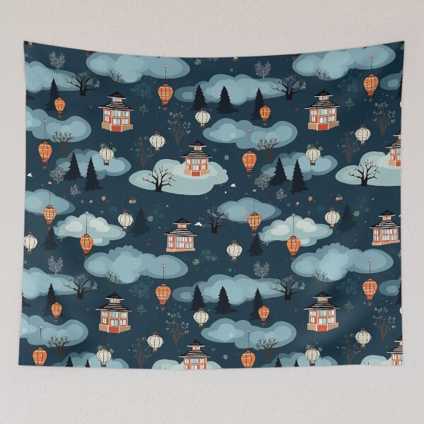 Item preview, Sky Lantern in old town pattern graphic design  designed and sold by DotLineStory.