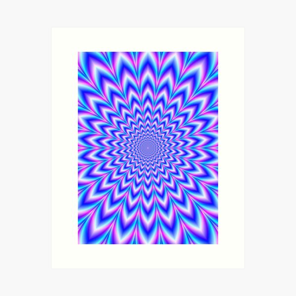 Psychedelic Pulse in Blue and Pink Art Print