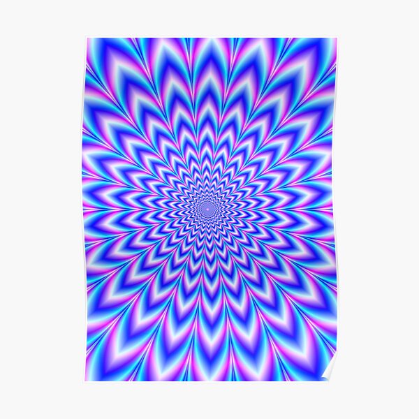 Psychedelic Pulse in Blue and Pink Poster