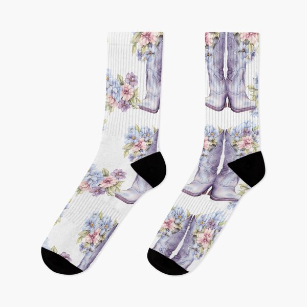 Item preview, Purple Floral Cowboy Boots designed and sold by RetroPrints.