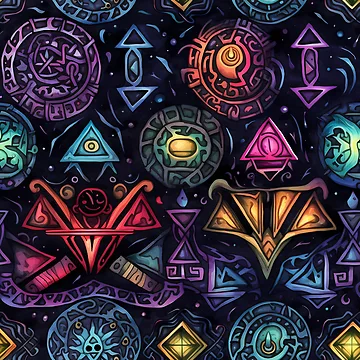 Artwork thumbnail, Magic Runes Spell Pattern by SchorlCraft