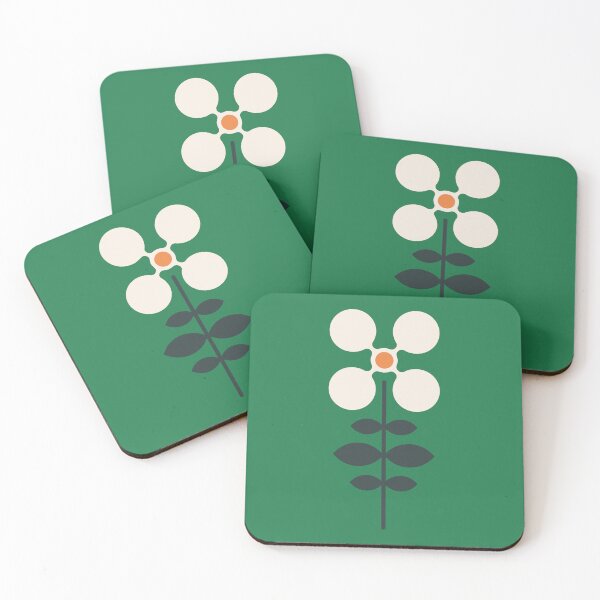 Item preview, KF 0123 E - Estampado Floral Vintage Retro 70s en Verde designed and sold by KhakiFinch.