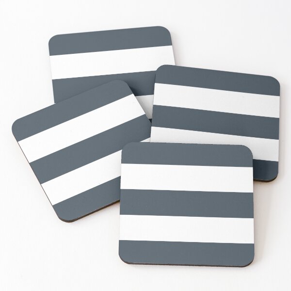 Item preview, Large CHARCOAL GREY and WHITE Horizontal STRIPES designed and sold by RachelMacht.