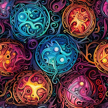 Artwork thumbnail, Magic Runes Spell Pattern by SchorlCraft