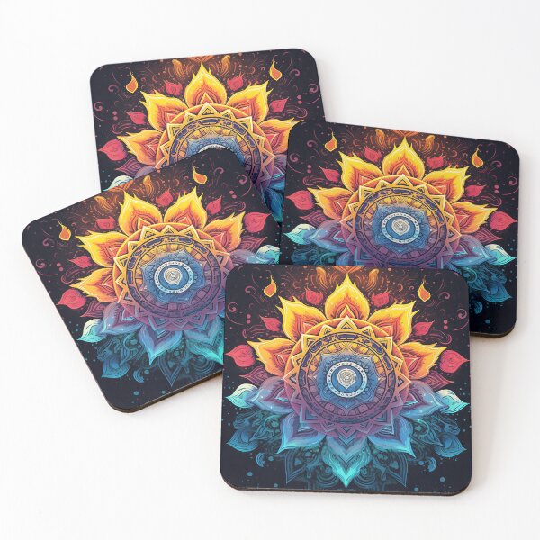 Item preview, Sacred Flower Mandala - Floral Geometry in Vibrant Colorful Tones designed and sold by AncientArkana.