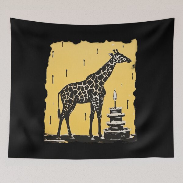 Item preview, Giraffe With A Birthday Cake designed and sold by Molineriani.