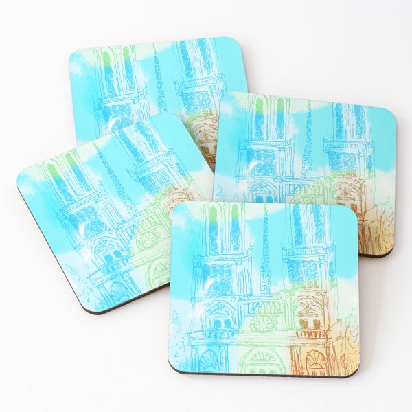 Item preview, Beautiful Church building drawing in Green/Blue designed and sold by KevenTees.