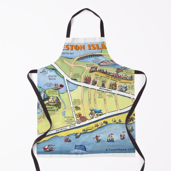 Item preview, Galveston Texas Cartoon Map designed and sold by Kevin Middleton.