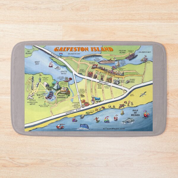 Item preview, Galveston Texas Cartoon Map designed and sold by Kevin Middleton.