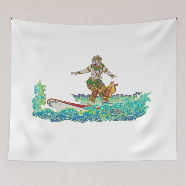 Item preview, Hanuman Surfboard, Wall painting, Monkey, King of Monkeys, Modern Thai Art, Thai literature, Souvenir, Amazing Thailand designed and sold by Kasalongdesign.