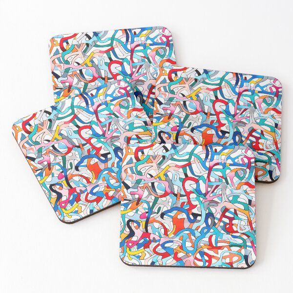 Item preview, Vibrant Network: Colorful Lines in Irregular Curvilinear Forms designed and sold by vadimcarazan.
