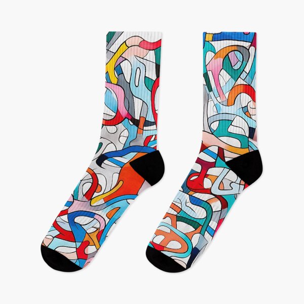 Item preview, Vibrant Network: Colorful Lines in Irregular Curvilinear Forms designed and sold by vadimcarazan.