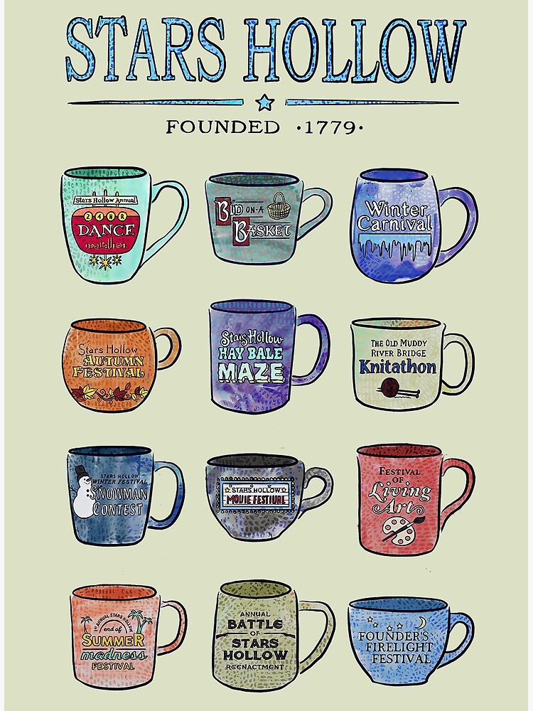 Discover Mugs of Stars Hollow Annual Events , Luke’s Diner Sweater, Gilmore girls , Coffee Girl, Dragonfly Inn gilmoregirls | Canvas Print