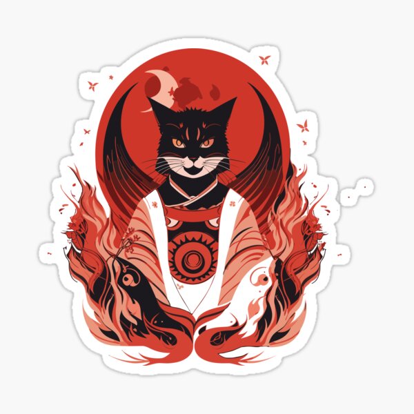 Samurai Cat  Sticker for Sale by Anoop CP