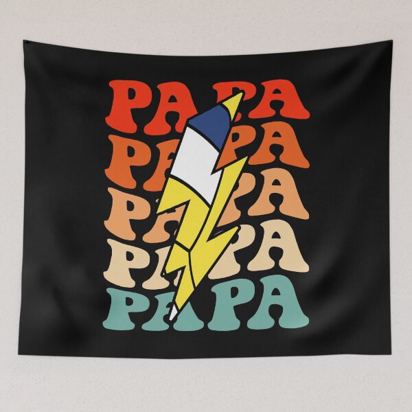 Item preview, Volleyball Papa Dad Retro Groovy Lightning Bolt Father’s Day designed and sold by Christina-grich.