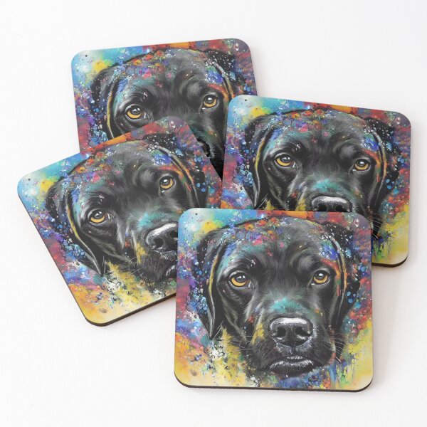 Item preview, Painted Lab Black Labrador Retriever Dog designed and sold by purplesensation.