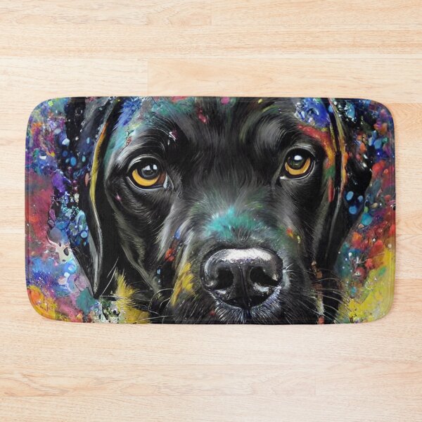 Item preview, Painted Lab Black Labrador Retriever Dog designed and sold by purplesensation.