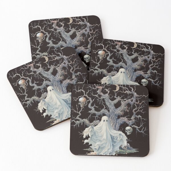 Item preview, Halloween ghost and spooky tree (for dark background) designed and sold by AnneGrayArt.