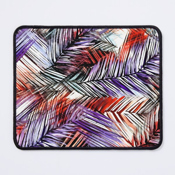 Item preview, Classique Palm Elegance: Pink and Orange Leaf Print with Dansaekhwa Influence designed and sold by vadimcarazan.