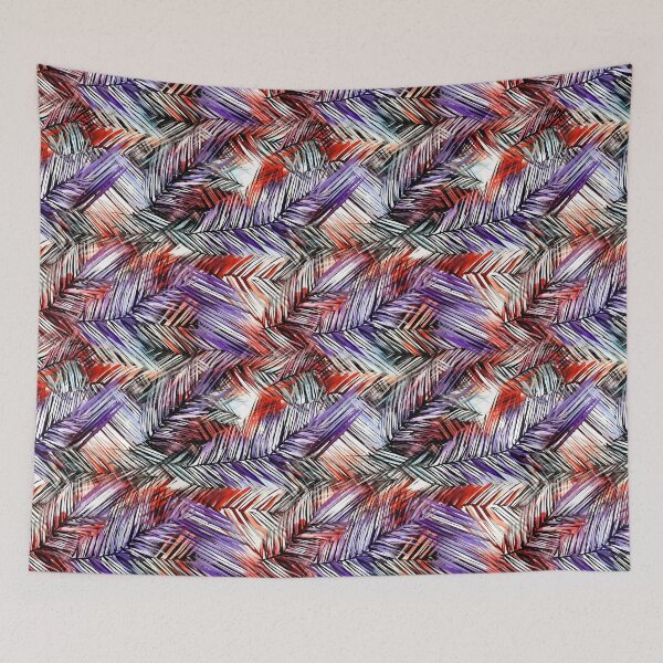 Item preview, Classique Palm Elegance: Pink and Orange Leaf Print with Dansaekhwa Influence designed and sold by vadimcarazan.