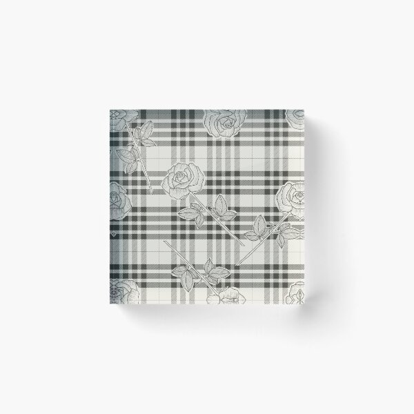 Item preview, Fashionable Roses in black white Tartan designed and sold by Claudia S. Design.
