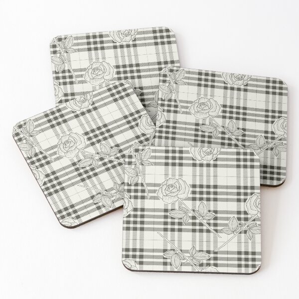 Item preview, Fashionable Roses in black white Tartan designed and sold by Claudia S. Design.