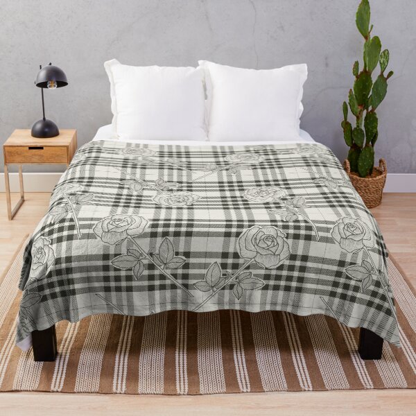 Item preview, Fashionable Roses in black white Tartan designed and sold by Claudia S. Design.