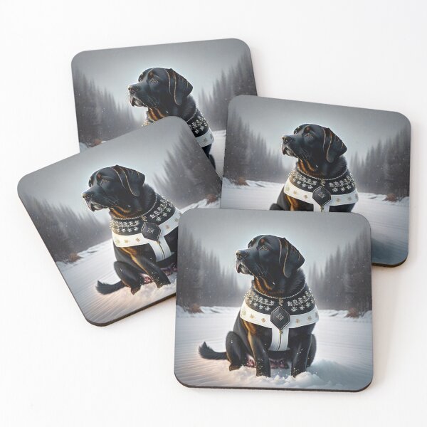 Item preview, Black Labrador Snowy Night designed and sold by purplesensation.