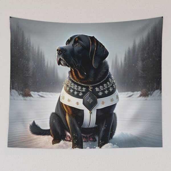 Item preview, Black Labrador Snowy Night designed and sold by purplesensation.