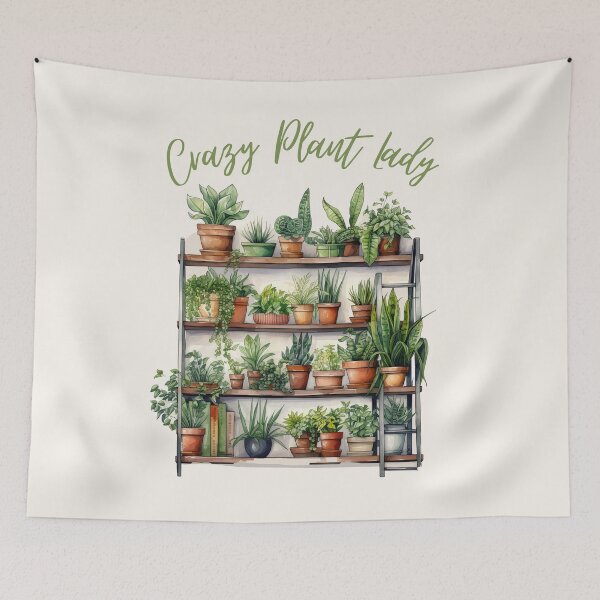 Item preview, Crazy Plant Lady, Urban jungle, Potted plants, Watercolors designed and sold by Katarzyna Dembek.