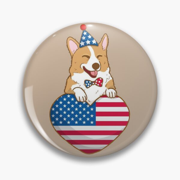 Item preview, USA Patriotic Corgis on a American Flag Heart designed and sold by TheUSAFantasy.