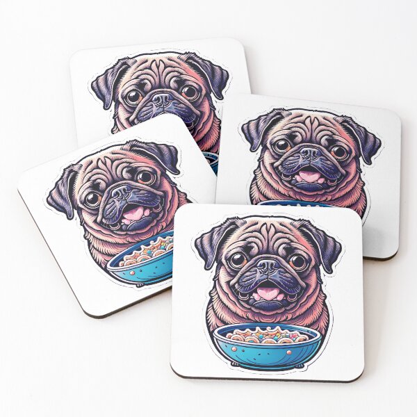Item preview, Pug & Blue Bowl, designed and sold by CarolineDenaro.