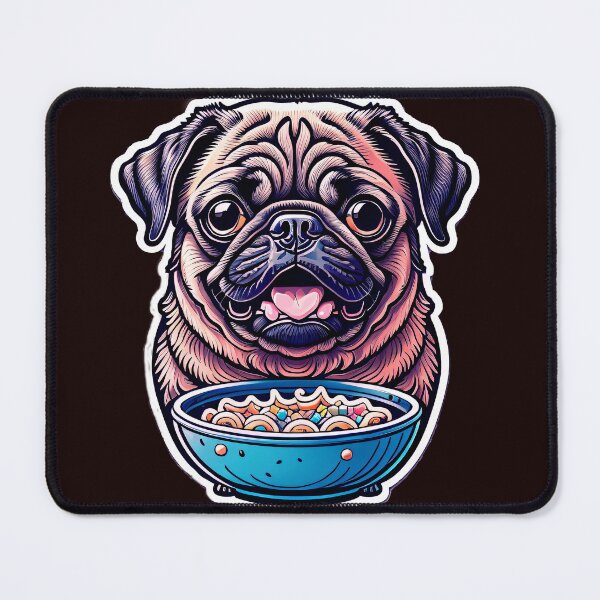 Item preview, Pug & Blue Bowl, designed and sold by CarolineDenaro.