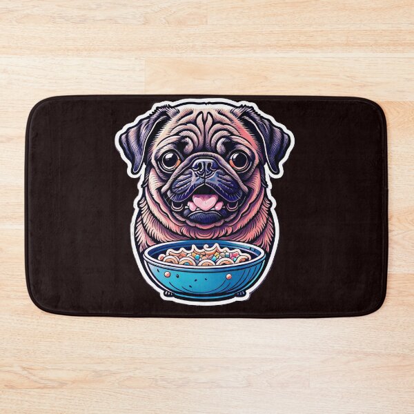 Item preview, Pug & Blue Bowl, designed and sold by CarolineDenaro.