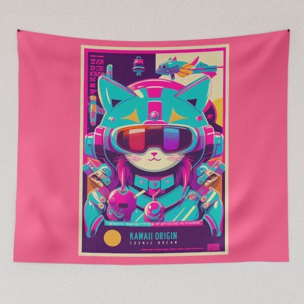 Item preview, Gato espacial de anime vintage | Diseño de origen de anime retro de calidad | Chibi Kawaii Manga Arte designed and sold by AlNoah.